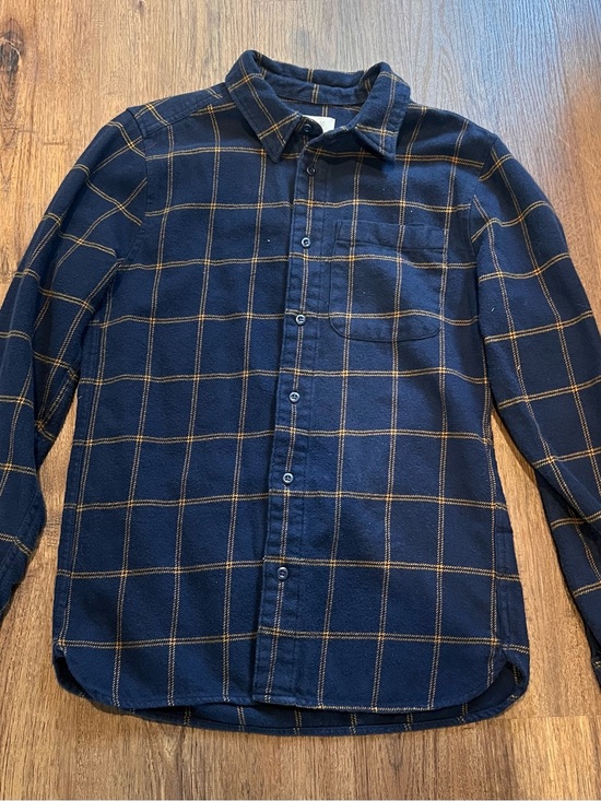 Madewell Other - Madewell Navy & Tan Windowpane Plaid Button-Down Shirt